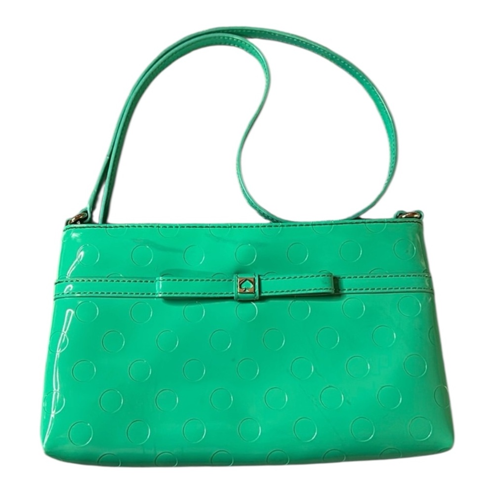 Kate Spade Bright Beryl Amy Camella St Green Patent Leather Crossbody. Carecard